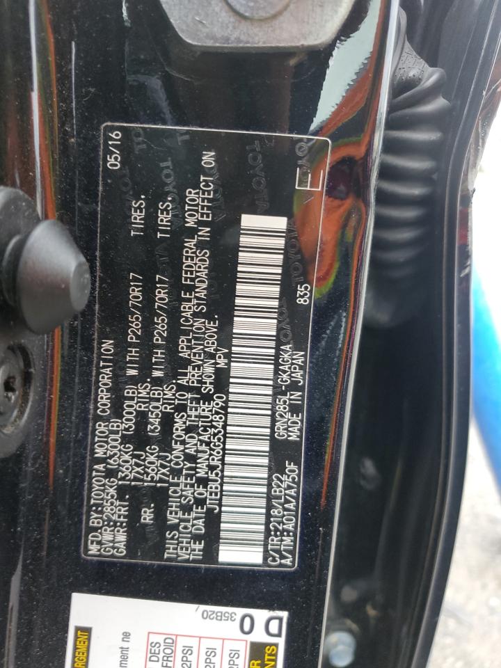 2016 Toyota 4Runner Sr5/Sr5 Premium VIN: JTEBU5JR6G5348790 Lot: 65653785