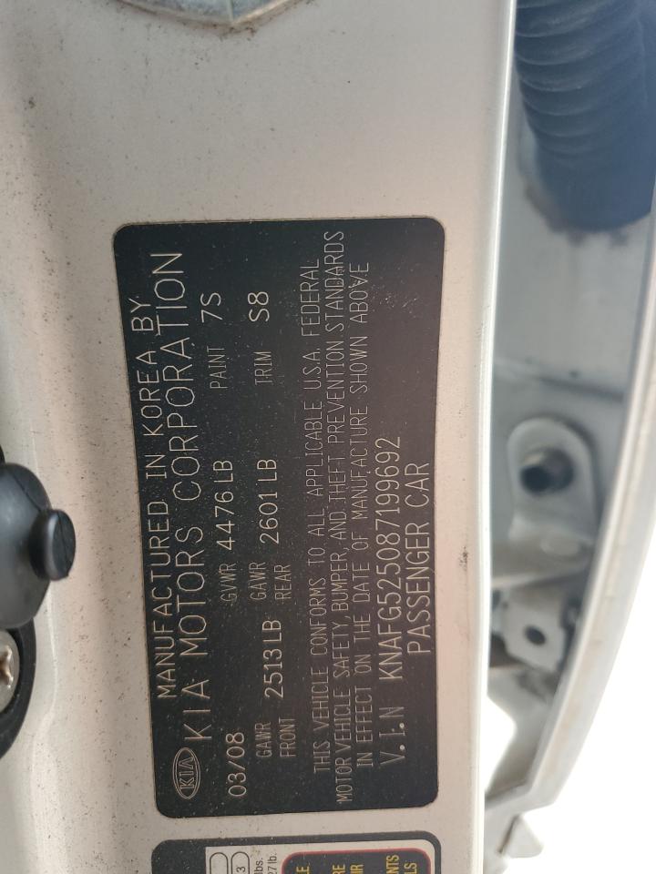 2008 Kia Rondo Base VIN: KNAFG525087199692 Lot: 65230255