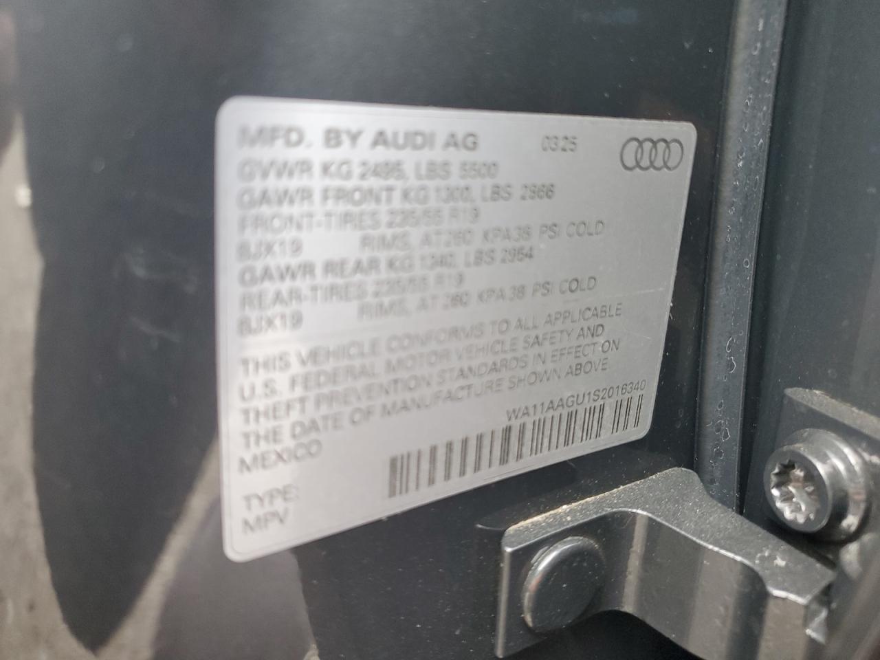 2025 Audi Q5 Premium VIN: WA11AAGU1S2016340 Lot: 64670775