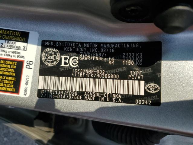 2017 TOYOTA CAMRY LE  
