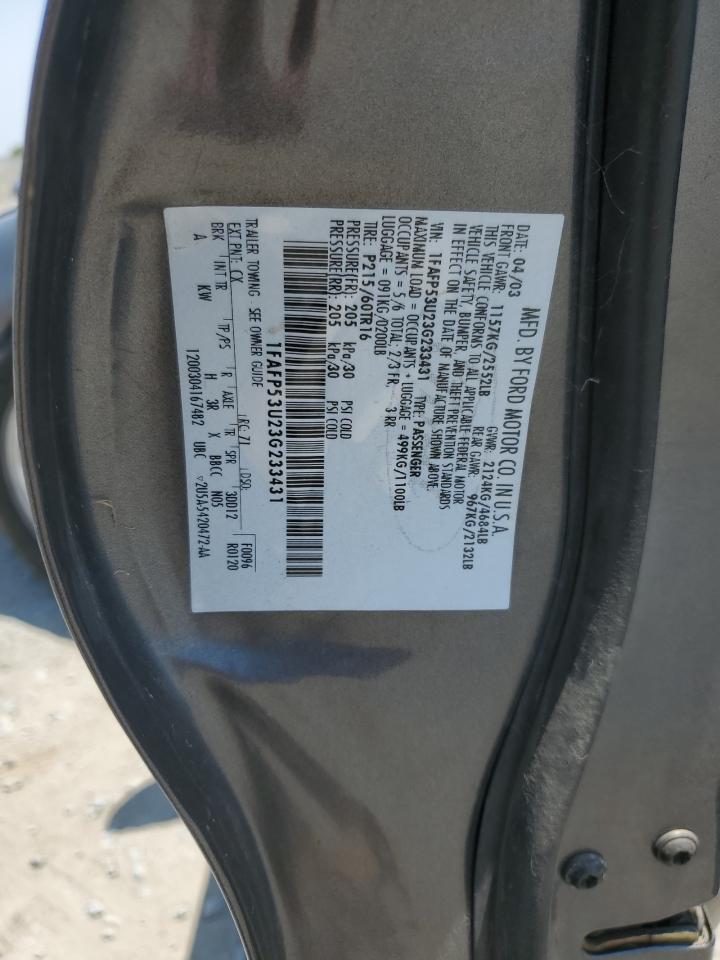 2003 Ford Taurus Se VIN: 1FAFP53U23G233431 Lot: 63484825