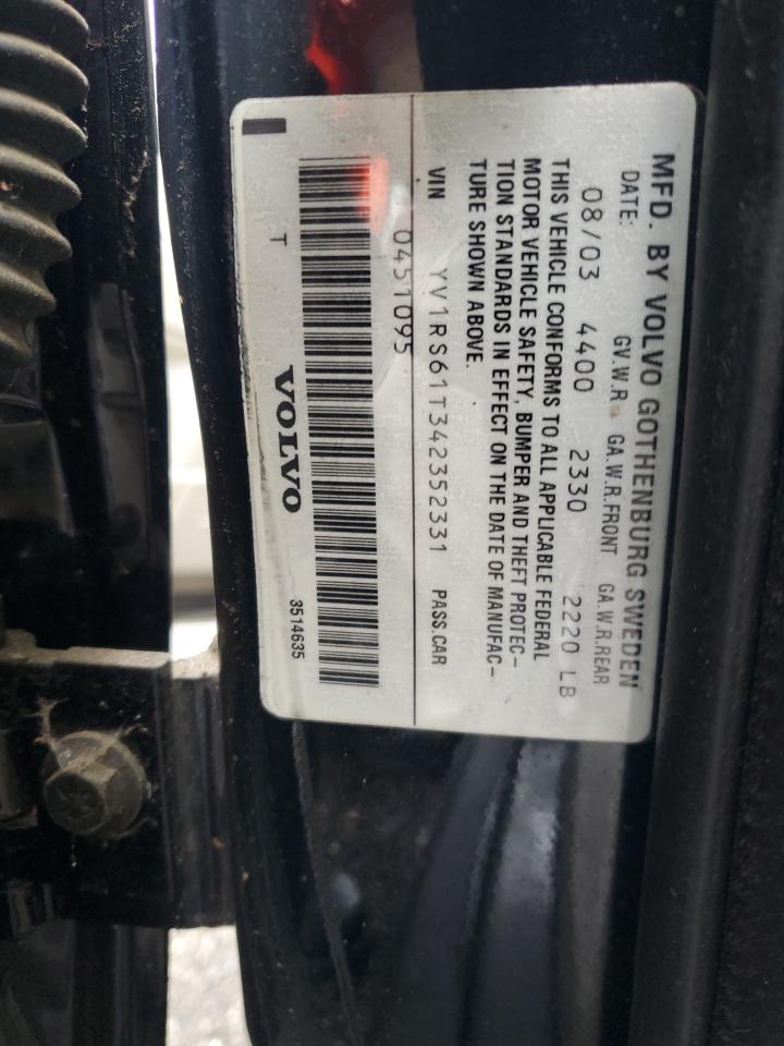 2004 Volvo S60 VIN: YV1RS61T342352331 Lot: 63856495