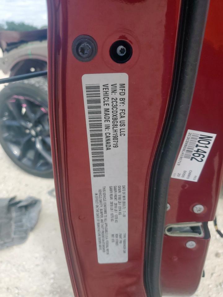 2020 Dodge Charger Sxt VIN: 2C3CDXBG8LH190719 Lot: 65705465