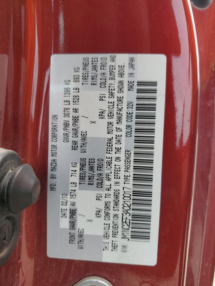 2010 Mazda Mx-5 Miata VIN: JM1NC2EF3A0210017 Lot: 64626395