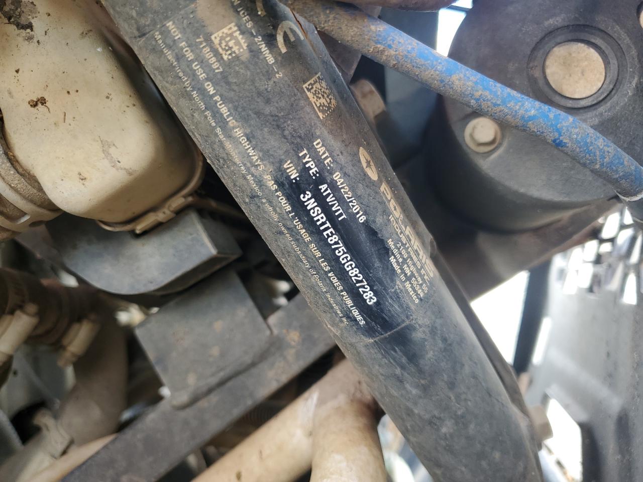 2016 Polaris Ranger Xp 900 Eps VIN: 3NSRTE875GG827283 Lot: 51598805