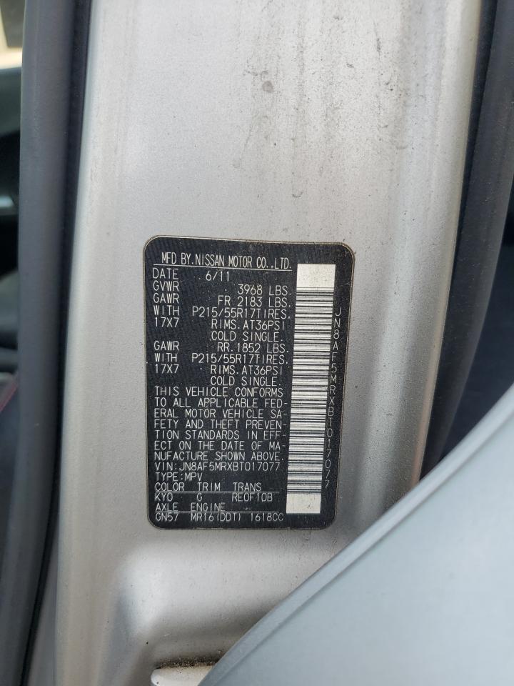 2011 Nissan Juke S VIN: JN8AF5MRXBT017077 Lot: 65562745