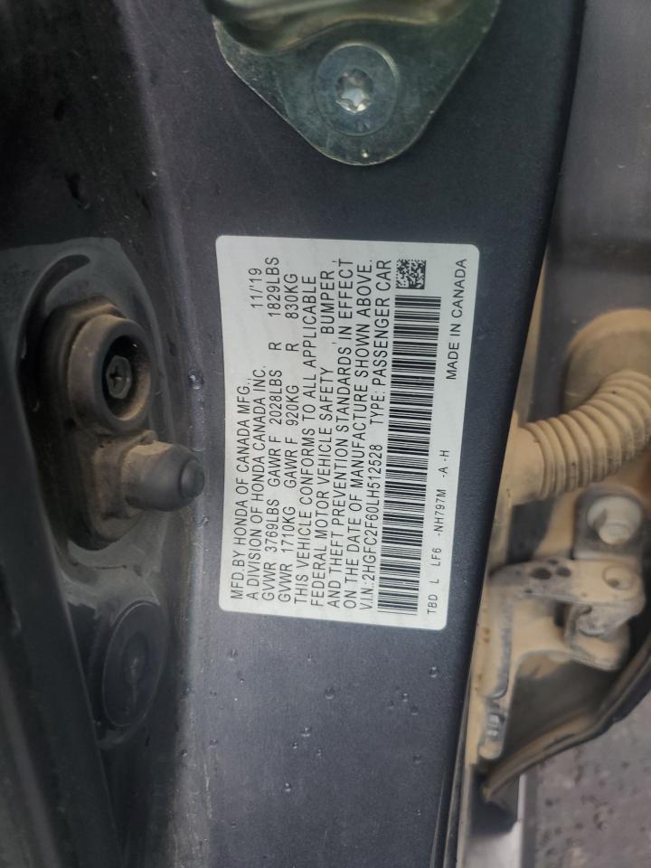 2020 Honda Civic Lx VIN: 2HGFC2F60LH512528 Lot: 65442575