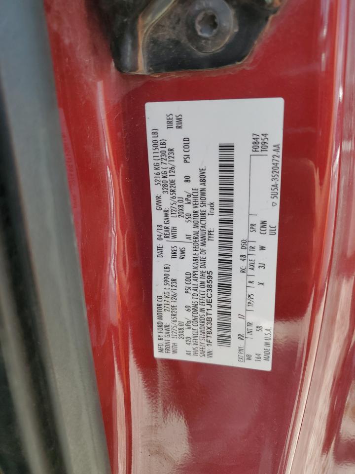 2018 Ford F350 Super Duty VIN: 1FT8X3BT1JEC38595 Lot: 64031065