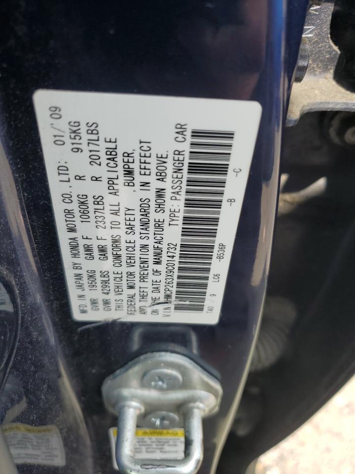 2009 Honda Accord Lx VIN: JHMCP263X9C014732 Lot: 65062145