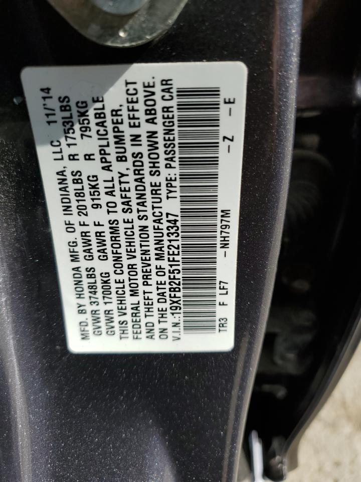 2015 Honda Civic Lx VIN: 19XFB2F51FE213347 Lot: 65004225