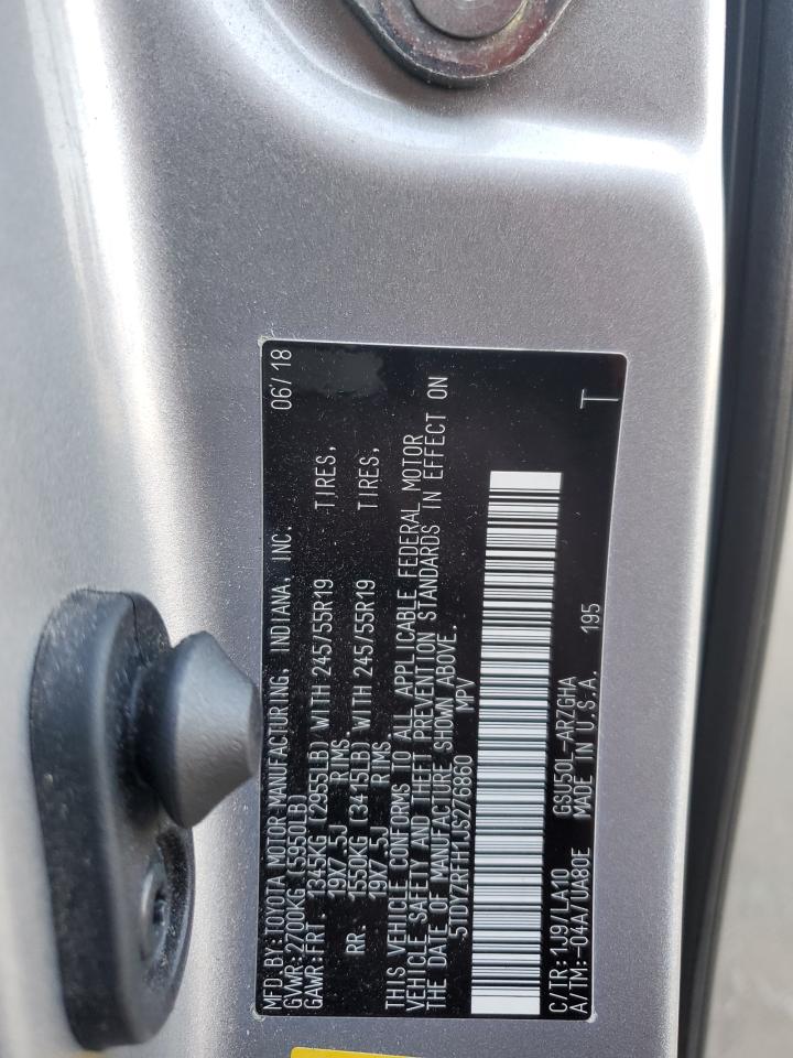 2018 Toyota Highlander Limited VIN: 5TDYZRFH1JS276860 Lot: 64787875