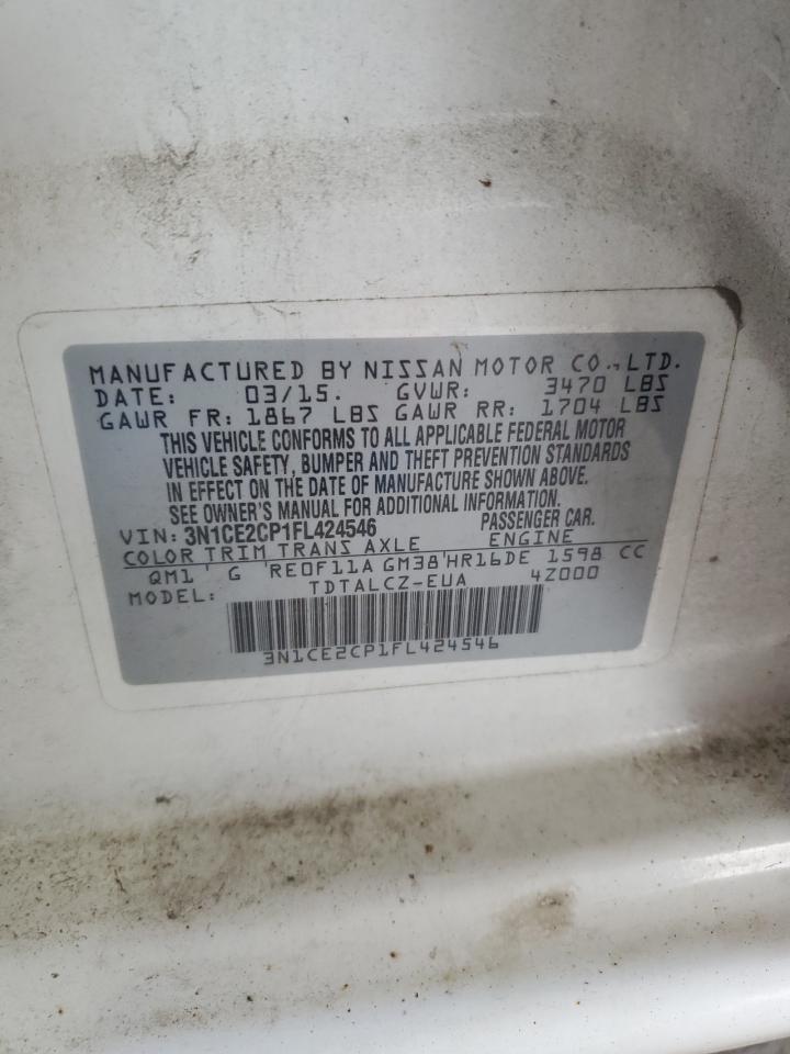 2015 Nissan Versa Note S VIN: 3N1CE2CP1FL424546 Lot: 65458975