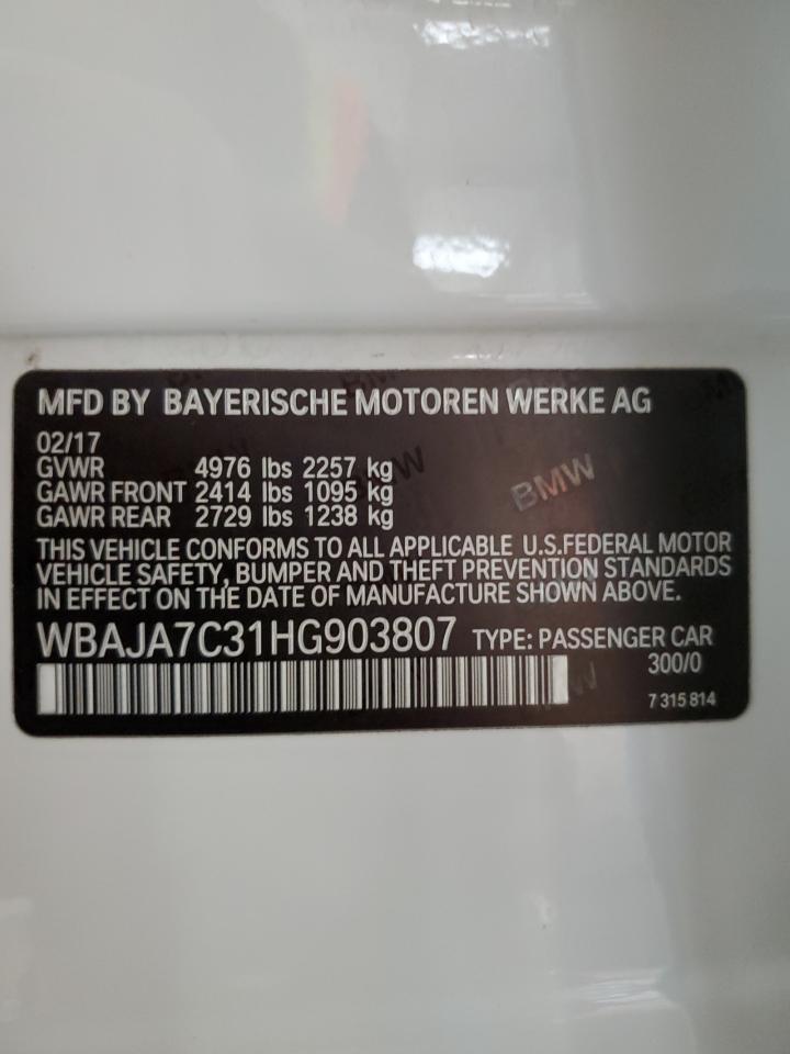 2017 BMW 530 Xi VIN: WBAJA7C31HG903807 Lot: 64514035