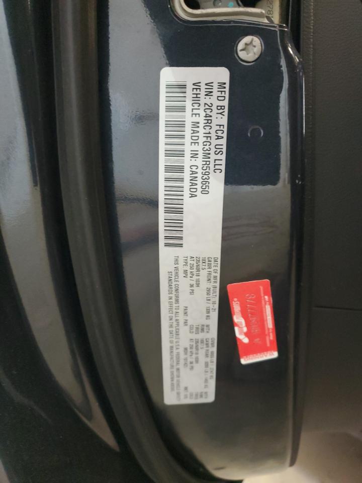 2021 Chrysler Pacifica Touring VIN: 2C4RC1FG3MR593650 Lot: 64571995