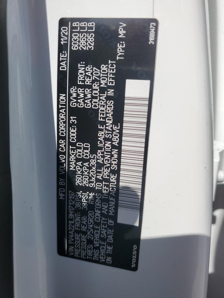 2021 Volvo Xc90 T6 Inscription VIN: YV4A221L9M1712197 Lot: 63847235