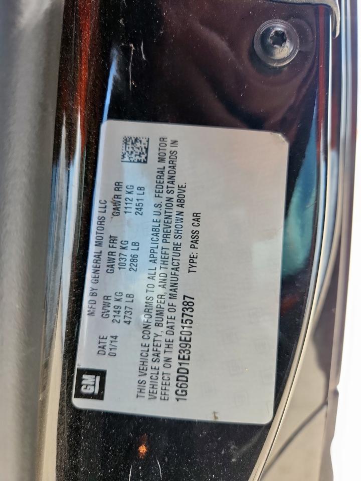 2014 Cadillac Cts Premium Collection VIN: 1G6DD1E39E0157387 Lot: 64325905