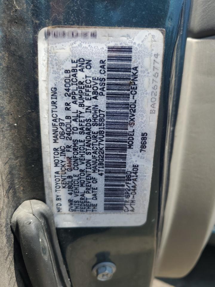 1997 Toyota Camry Ce VIN: 4T1BG22K7VU815807 Lot: 65771365