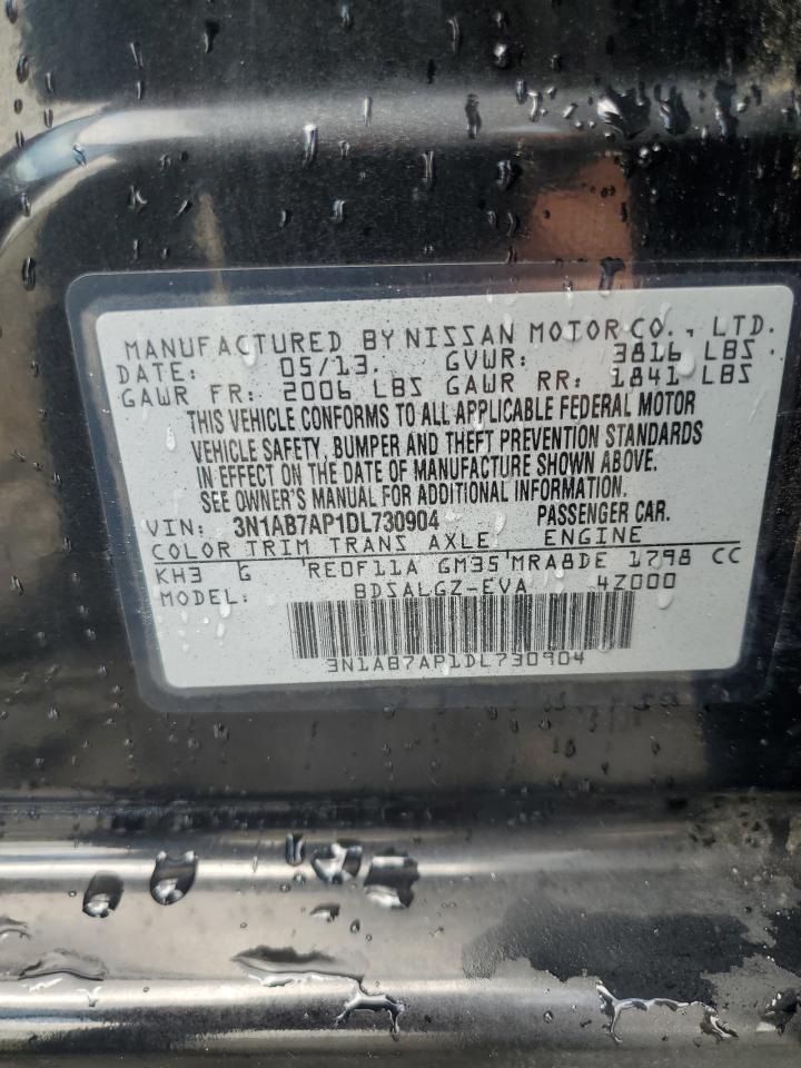2013 Nissan Sentra S VIN: 3N1AB7AP1DL730904 Lot: 63228145