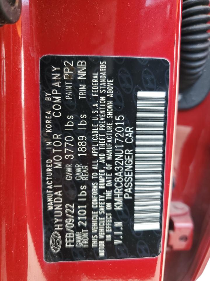 2022 Hyundai Venue Sel VIN: KMHRC8A32NU172015 Lot: 62357715