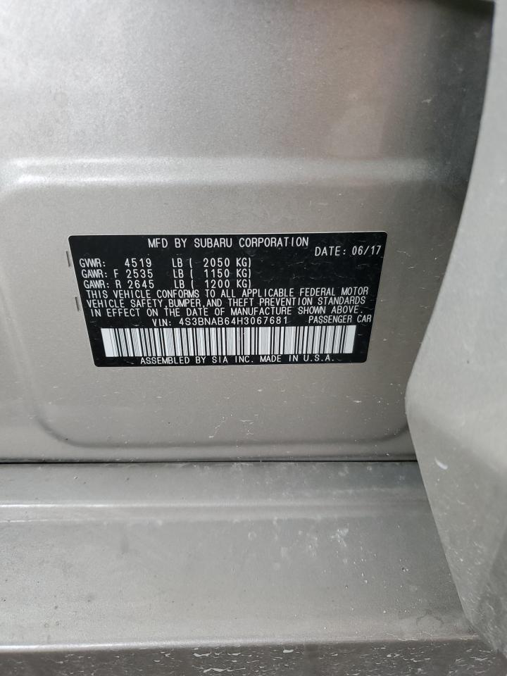 2017 Subaru Legacy 2.5I VIN: 4S3BNAB64H3067681 Lot: 63751815