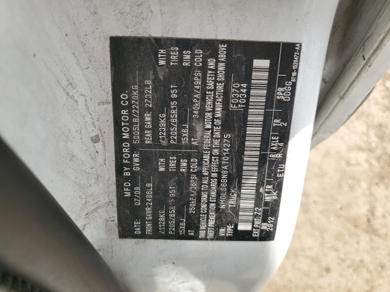 2010 Ford Transit Connect Xlt VIN: NM0LS6BN8AT014275 Lot: 65586135