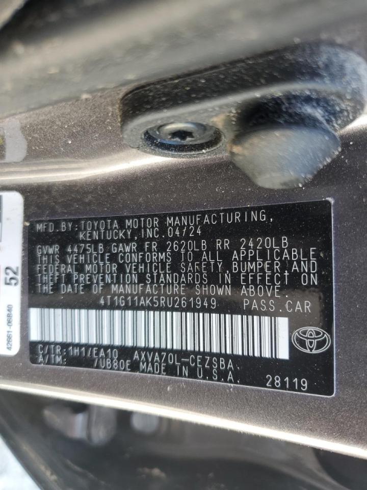 2024 Toyota Camry Se Night Shade VIN: 4T1G11AK5RU261949 Lot: 62885595