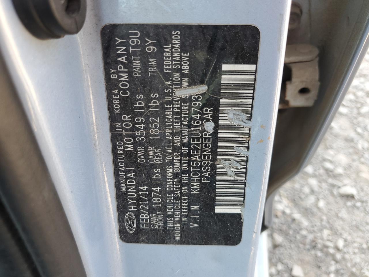 2014 Hyundai Accent Gls VIN: KMHCT5AE2EU164793 Lot: 64507015