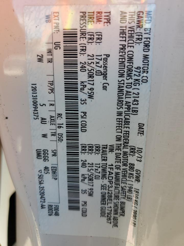 2014 Ford Focus Titanium VIN: 1FADP3J28EL179267 Lot: 65359335