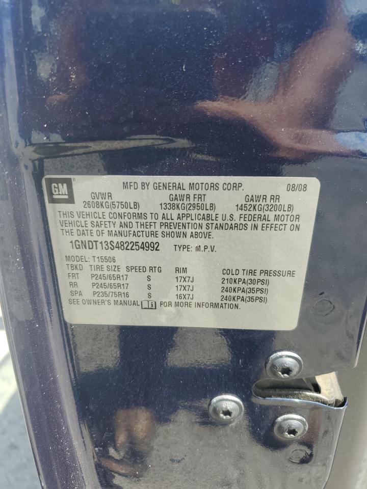 1gndt13s482254992 1GNDT13S482254992 2008 Chevrolet Trailblazer Ls