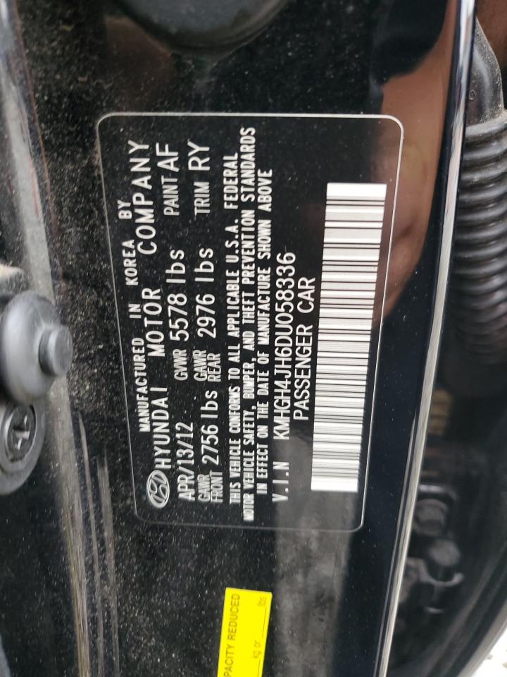 2013 Hyundai Equus Signature VIN: KMHGH4JH6DU058336 Lot: 65221225
