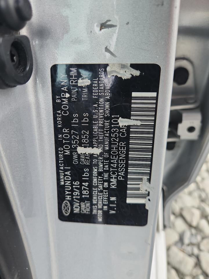 2017 Hyundai Accent Se VIN: KMHCT4AE0HU253101 Lot: 65158875