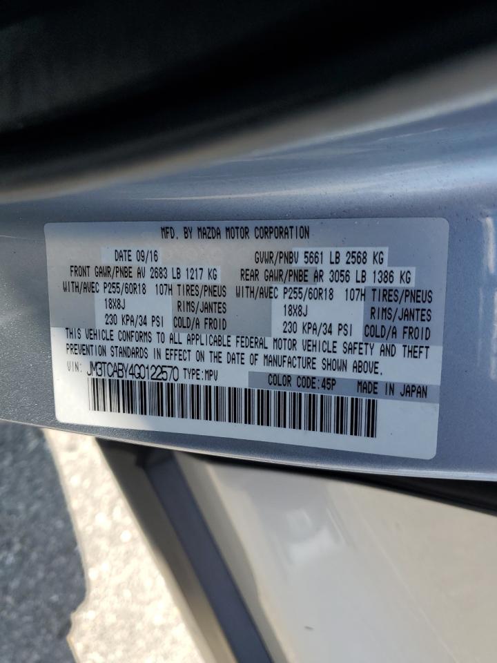 2016 Mazda Cx-9 Touring VIN: JM3TCABY4G0122570 Lot: 63308975