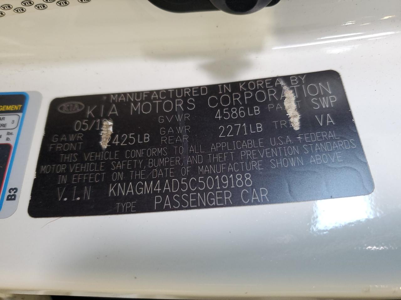 knagm4ad5c5019188 KNAGM4AD5C5019188 2012 Kia Optima Hybrid