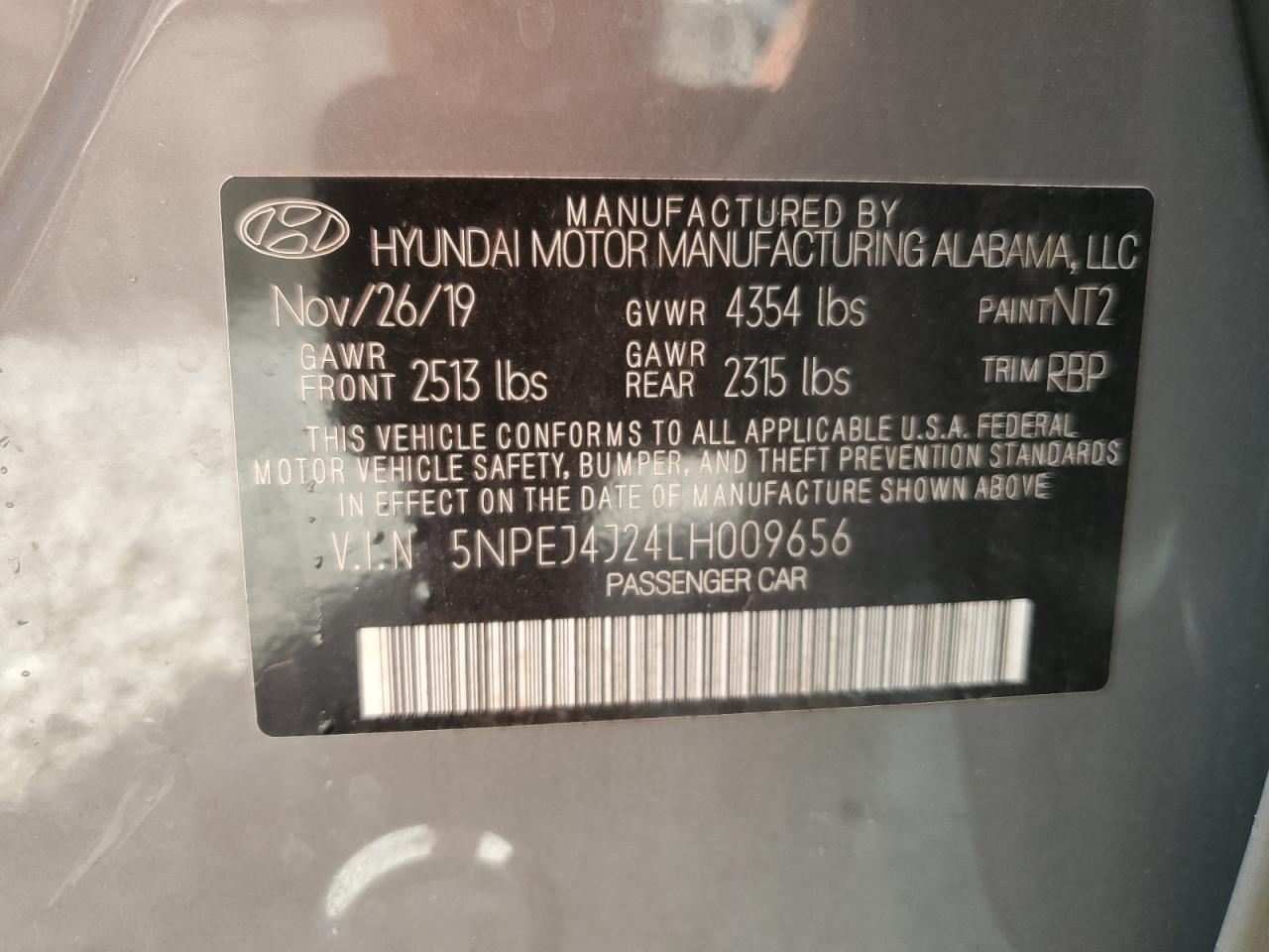 2020 Hyundai Sonata Sel Plus VIN: 5NPEJ4J24LH009656 Lot: 64066415