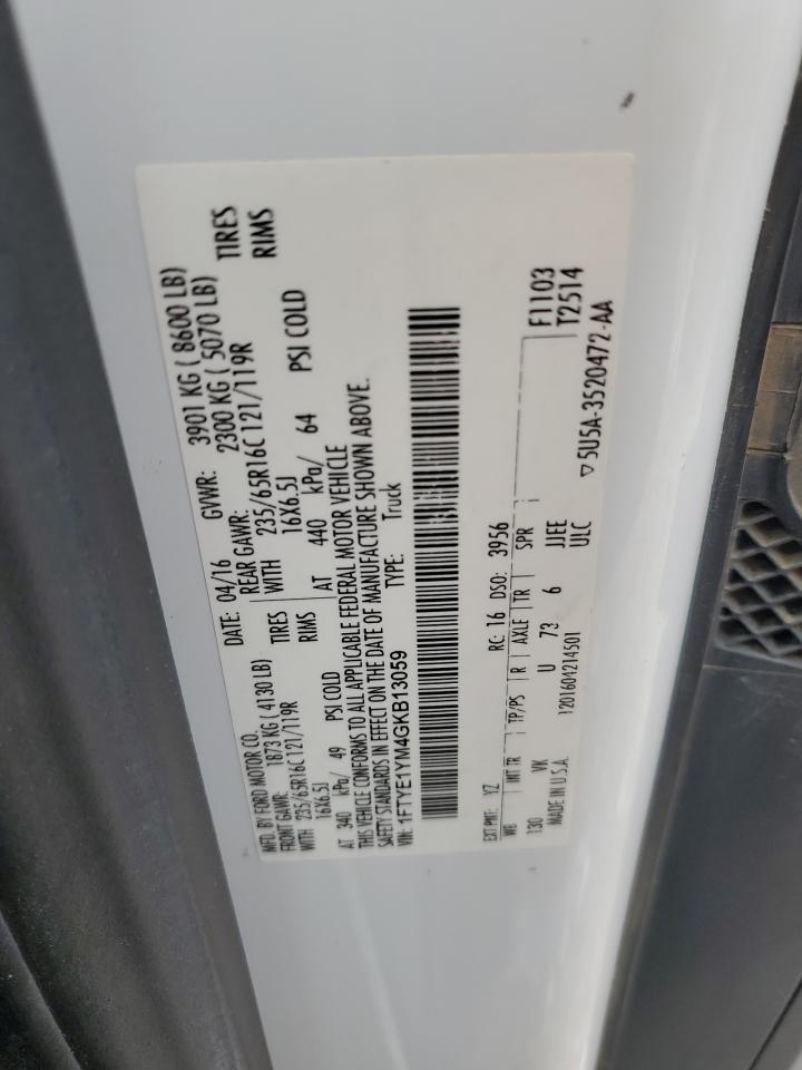 2016 Ford Transit T-150 VIN: 1FTYE1YM4GKB13059 Lot: 64018315