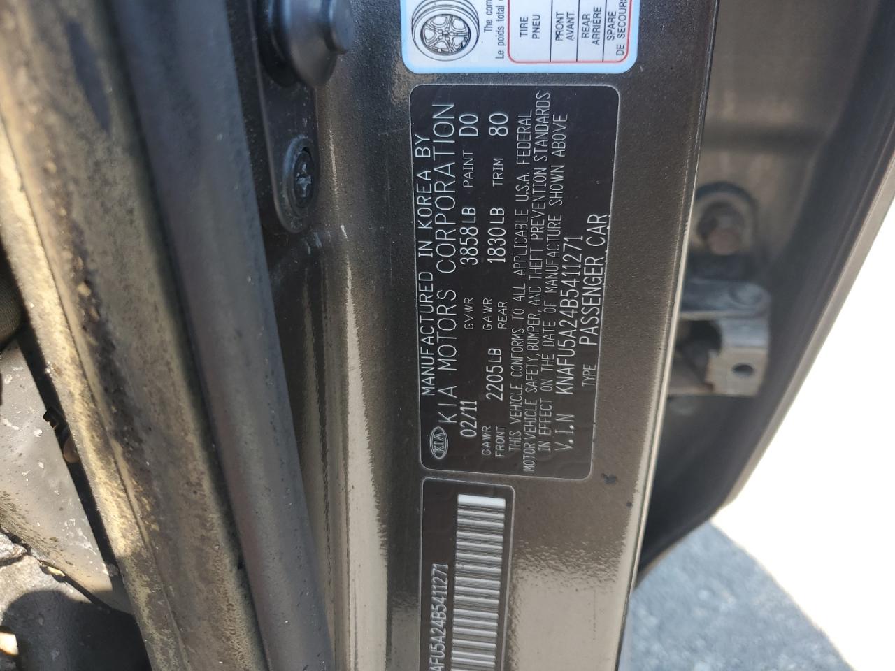 2011 Kia Forte Ex VIN: KNAFU5A24B5411271 Lot: 65289795