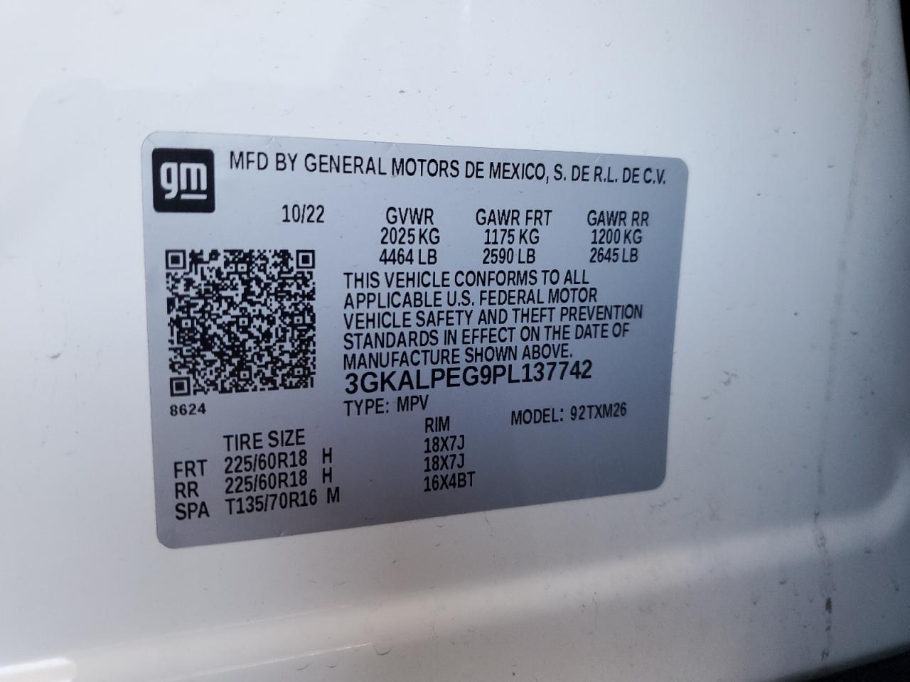2023 GMC Terrain Slt VIN: 3GKALPEG9PL137742 Lot: 63671755