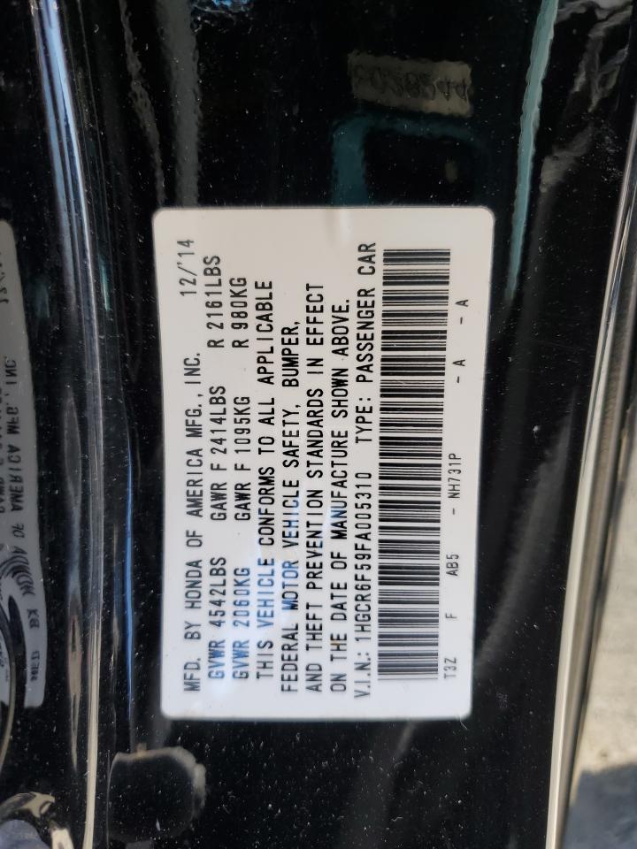 2015 Honda Accord Hybrid Exl VIN: 1HGCR6F59FA005310 Lot: 66571995