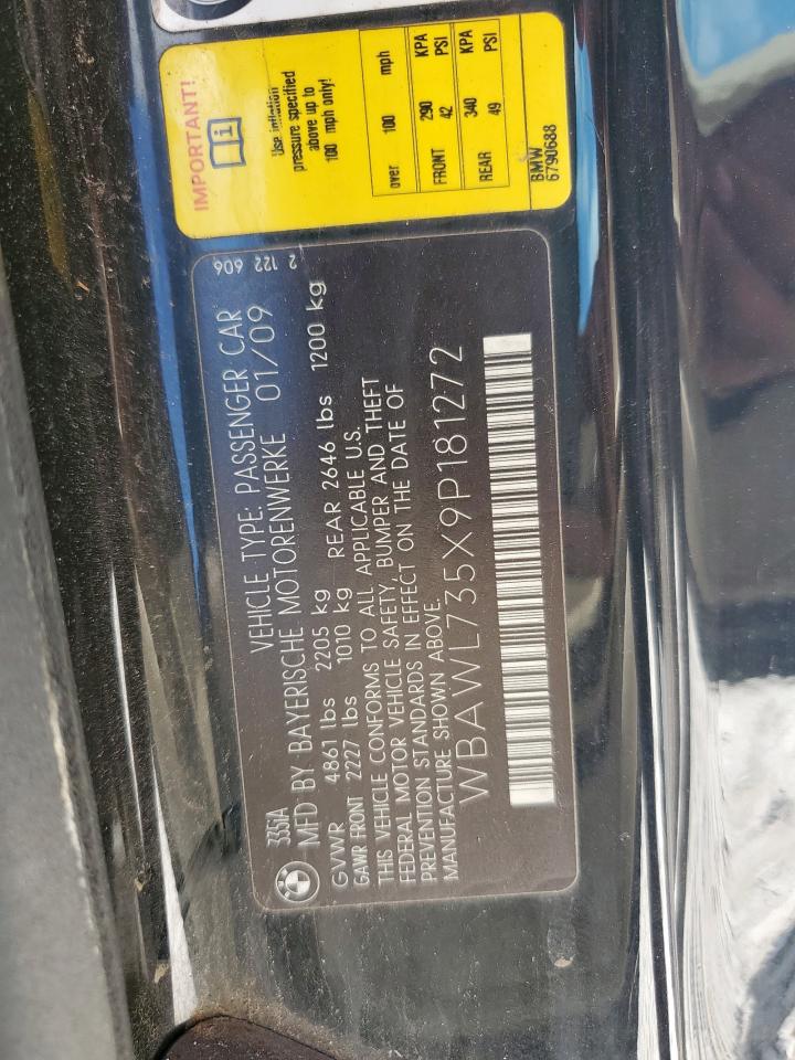 wbawl735x9p181272 WBAWL735X9P181272 2009 BMW 335 I