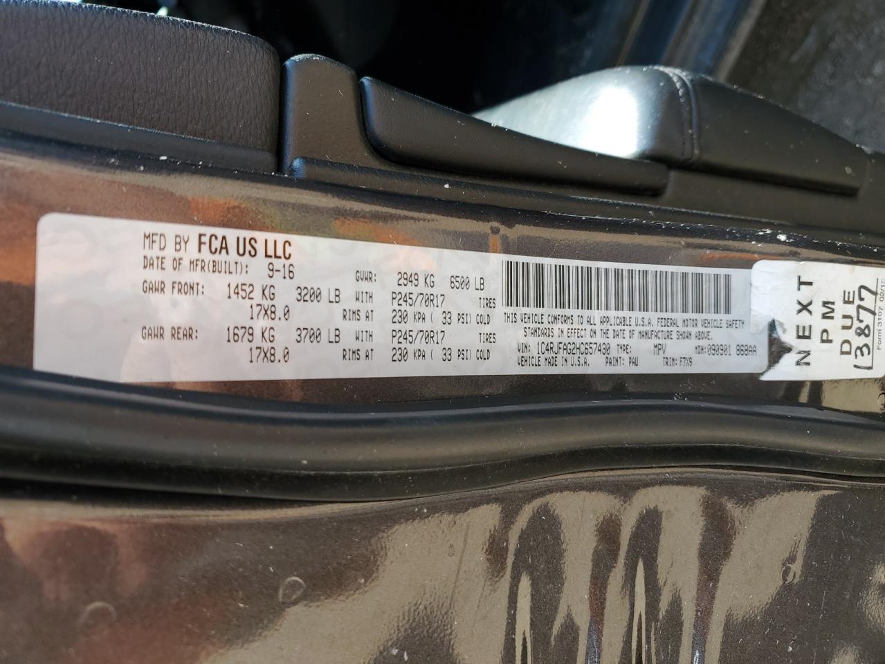 2017 Jeep Grand Cherokee Laredo VIN: 1C4RJFAG2HC657430 Lot: 62569475