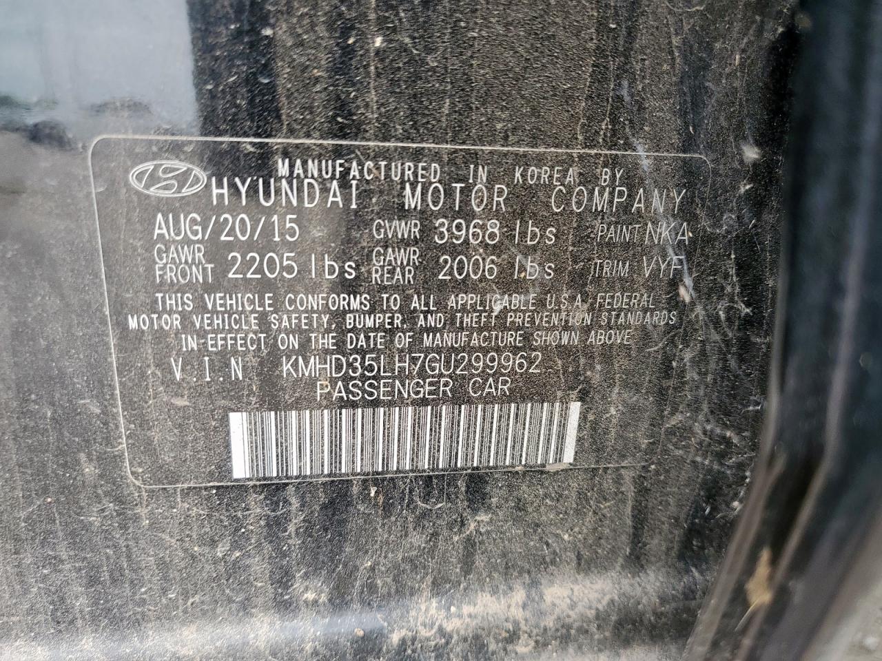 2016 Hyundai Elantra Gt VIN: KMHD35LH7GU299962 Lot: 65251235