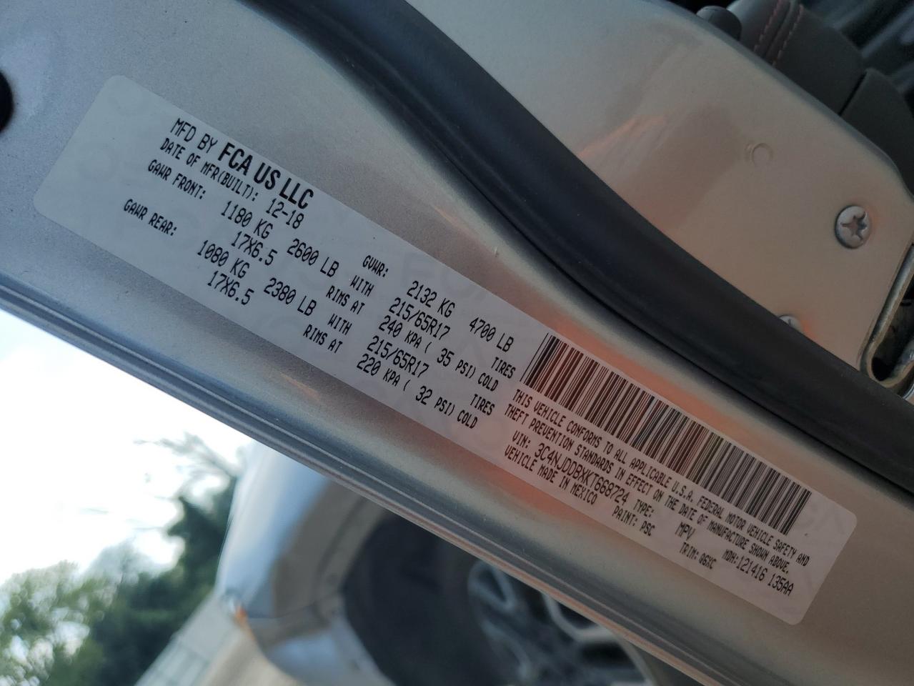 2019 Jeep Compass Trailhawk VIN: 3C4NJDDBXKT668724 Lot: 65741215