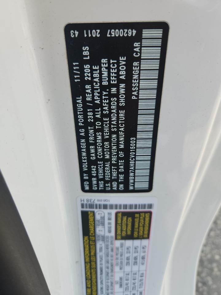 wvwbw7ah8cv015003 WVWBW7AH8CV015003 2012 Volkswagen Eos Komfort