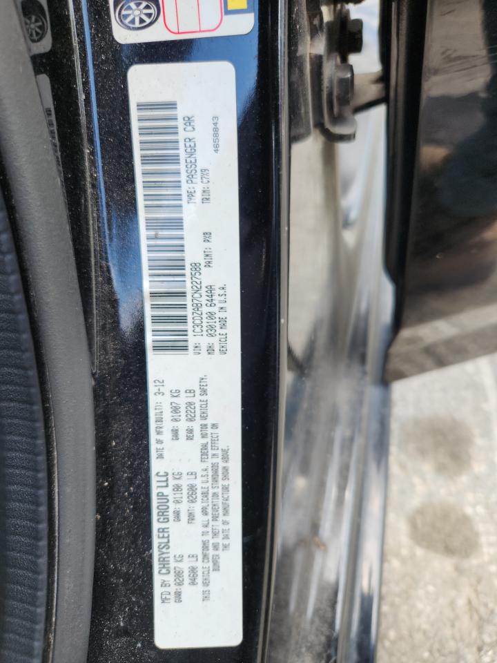 2012 Dodge Avenger Se VIN: 1C3CDZAB7CN227588 Lot: 64548535