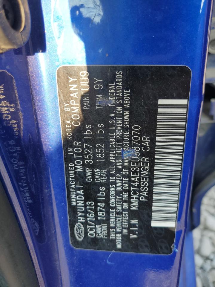 2014 Hyundai Accent Gls VIN: KMHCT4AE3EU587070 Lot: 64080825