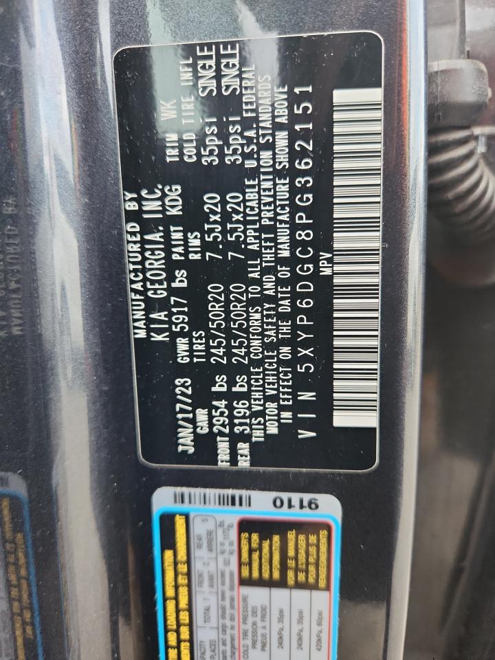 2023 Kia Telluride S VIN: 5XYP6DGC8PG362151 Lot: 64642495