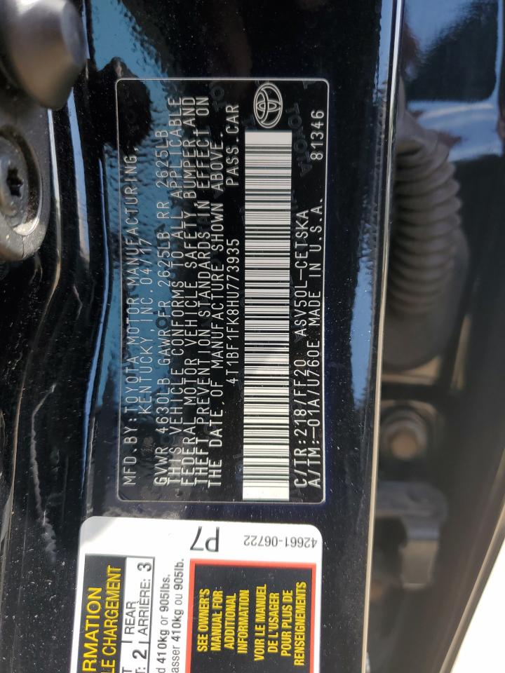 2017 Toyota Camry Le VIN: 4T1BF1FK8HU773935 Lot: 64819975