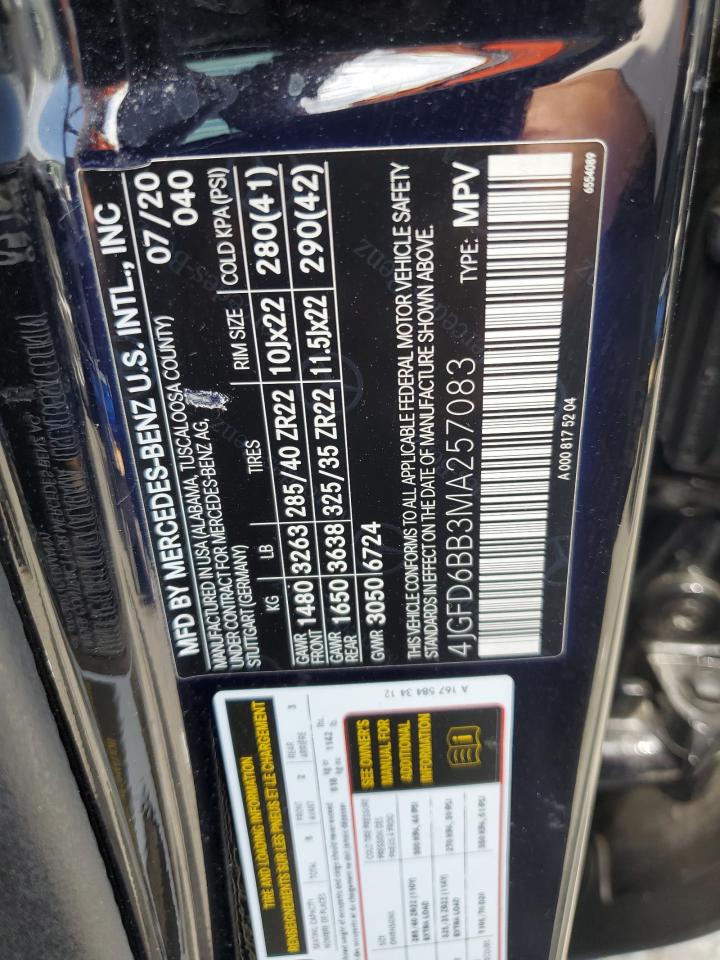 2021 Mercedes-Benz Gle Coupe Amg 53 4Matic VIN: 4JGFD6BB3MA257083 Lot: 65208305