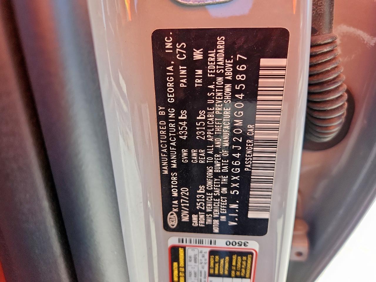 2021 Kia K5 Gt Line VIN: 5XXG64J20MG045867 Lot: 66371725