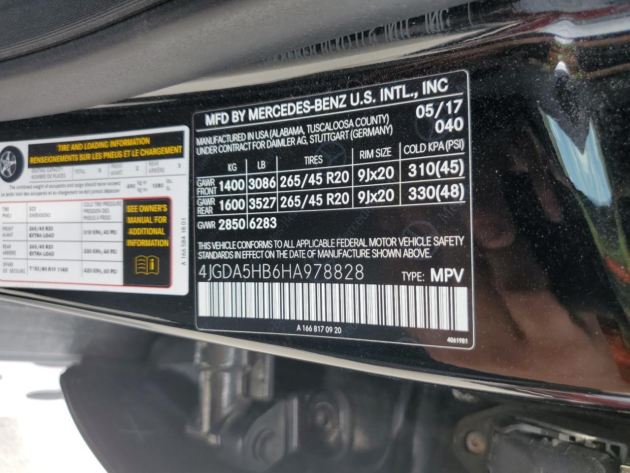 4jgda5hb6ha978828 4JGDA5HB6HA978828 2017 Mercedes-Benz Gle 350 4Matic
